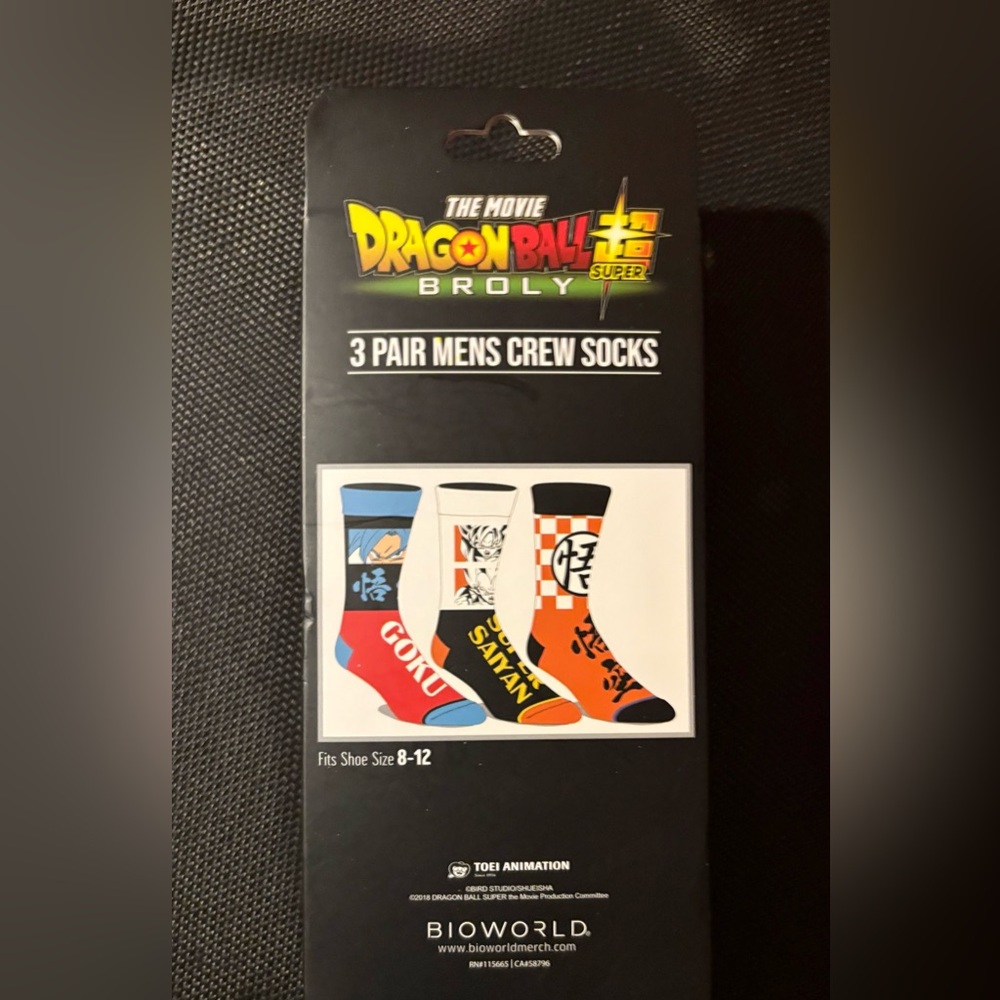 Bioworld Men's Casual Dragonball Socks - Blue, Black, White, Orange